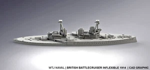 1:1800 HMS Inflexable 1914 - Picture 1 of 1