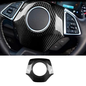 2016-24 Camaro Real Carbon Fiber Steering Wheel Center Surround Trim Cover - Picture 1 of 5