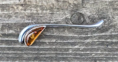 Broche ámbar plata estampado 925 Foto 1 de 4