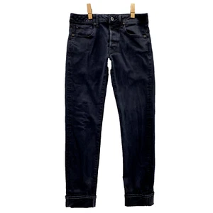G-Star Raw Denim Jeans Men's 28x28* Black Button Fly 3301 Slim Pants Stretch Y2k - Foto 1 di 20
