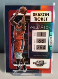 2021-22 Panini Contenders Optic Season Ticket Zion Williamson #97 Red Prizm - Bild 1 von 2