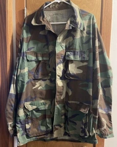 1970's Large XLong Military Army Shirt Mens Camo Long Sleeve Button Down Pockets - Picture 1 of 6