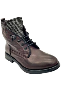 Sheridan Mia Leather Studded Lace-Up Boots Spark Bordo - Picture 1 of 3