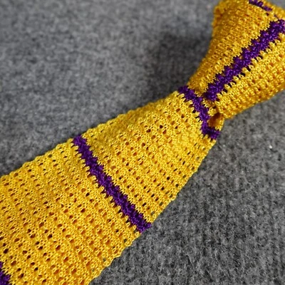 Corbata Polo Ralph Lauren Tejida Amarilla 100% Seda Hecha en Italia Foto 1 de 4