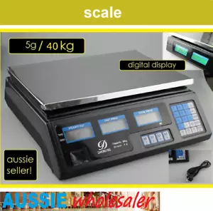 40KG Electronic Kitchen Scale Digital LCD Shop Weight Scales Food Commercial - Picture 1 of 3