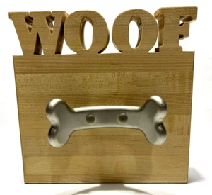 Parole con porta guinzaglio in legno da parete 8"x8"x3" - Foto 1 di 6