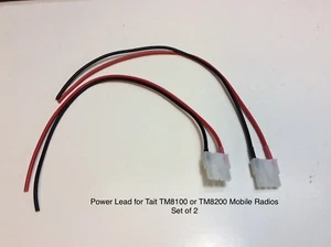 Tait 2-way Radio Power Leads  - Set Of 2 TM8105 TM8110 TM8115 TM8235 VHF UHF 800 - Bild 1 von 3
