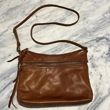Margot Cognac Leather Dual Compartment Shoulder Bag Crossbody