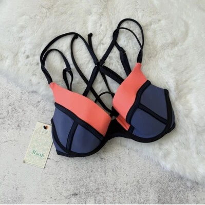 Top de bikini reversible Maaji Colorblock M nuevo con etiquetas Foto 1 de 4
