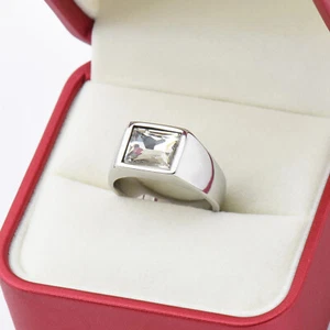 Men Women Gemstone Ring Wedding Stainless Steel Ring Fashion Men's Casual Rings - Picture 1 of 21