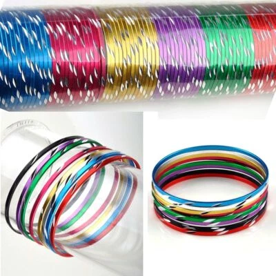 Colorful Loop Bracelets - Chromatic Aluminum Charm Cuff Circle Dance Bangle 50PC - Image 1 of 4