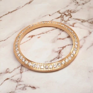 1.0 Carat PAVE Diamond Bezel Yellow Gold Plated FOR Rolex 31mm Datejust Midsize - Picture 1 of 3