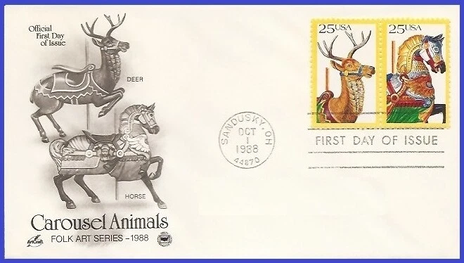 USA5 #2390 U/A PCS ARTCRAFT FDC STR2  Deer Carousel Animals - Image 1 of 1
