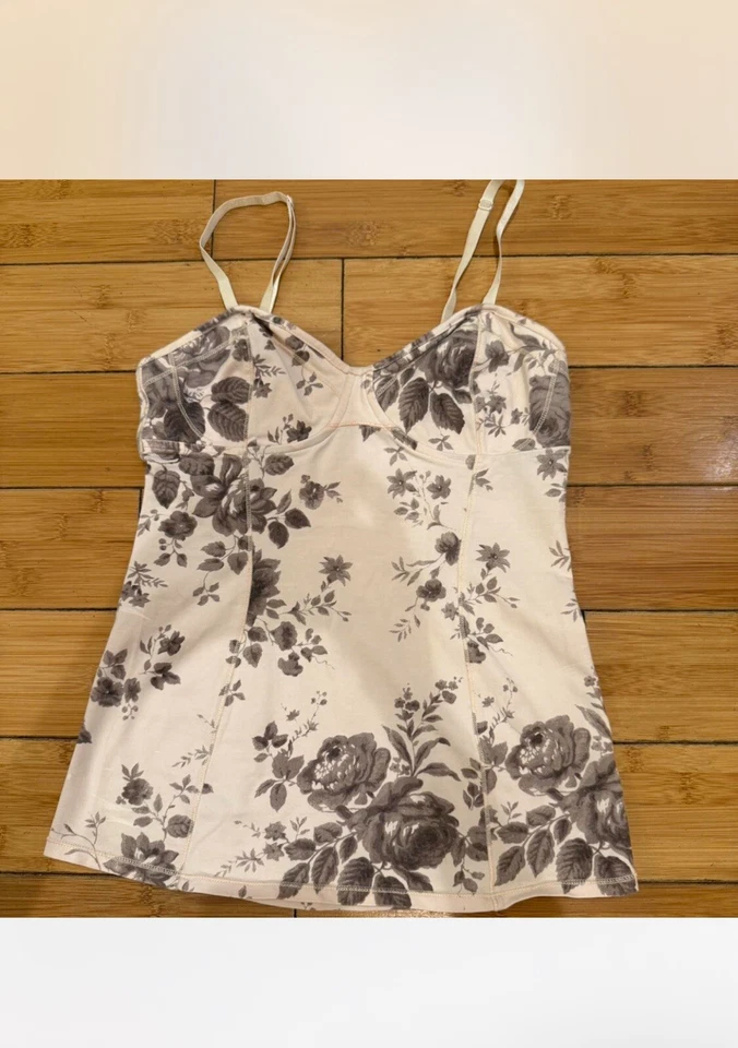 Talula Sz S Floral pink and black corset style tank top Foto 1 de 4