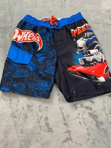 Hot Wheels Swim Trunk Short Boys XS Blue Drawstring Speed Demons Graphic Print - Picture 1 of 9