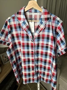 Top Pijama Vera Bradley Rojo, Blanco y Azul Cuadros Talla XL NUEVO CON ETIQUETAS - Imagen 1 de 8