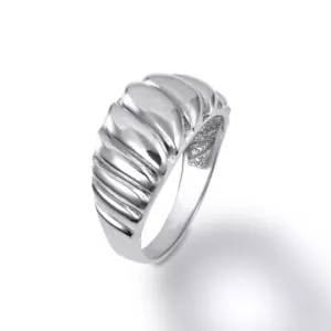 Silver Dome Croissant Ring (11mm) - Picture 1 of 2