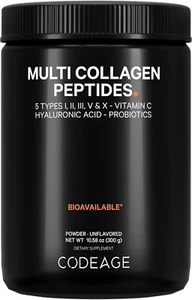 Multi Collagen Peptides + Probiotics Black Edition, Vitamin C, Hyaluronic Aci... - Picture 1 of 9