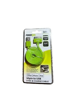 PowerXcel 30pin to USB Sync & Charge Cable iPhone iPod iPad 3ft Choose Color - Picture 1 of 2