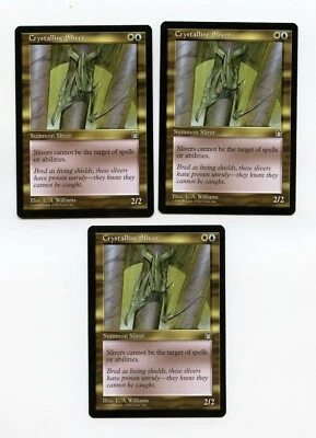MtG - Magic the Gathering - CRYSTALLINE SLIVER (x3) - Stronghold - Unplayed MINT - Image 1 of 2