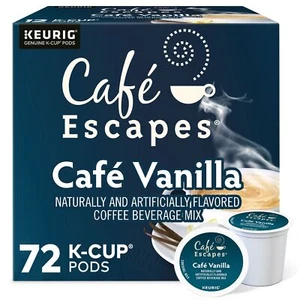 Cafe Escapes Cafe Vanilla, Keurig K-Cup Pod, 72 Count - Picture 1 of 3