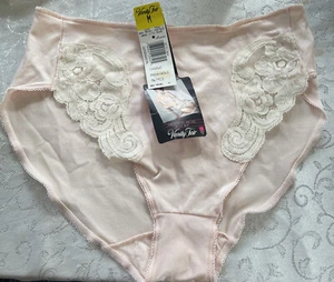 Vintage Vanity Fair Satin Lace Panties Style 48-065 Shiny Ballet Pink Size M /40 - Picture 1 of 12
