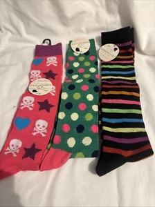 Bobbie Brooks kniehohe Damensocken Größe 4-10 mehrfarbig 3 Paar neu mit Etikett - Bild 1 von 1