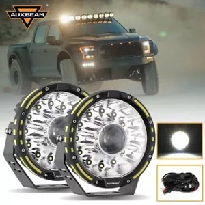 Auxbeam 7" 360-PRO LED Work Light Driving Pods For Jeep Wrangler JK TJ CJ YJ LJ - Picture 1 of 12