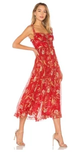 Zimmermann Jumpsuit Size 2 AU 12 US 8 Silk Red Corsair Washed Iris Corset - Picture 1 of 10