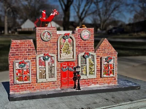 1:12 (1" scale) - Christmas Holiday Theme - Dollhouse Miniature Shadowbox Shelf - Picture 1 of 12