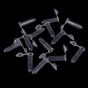 25x Small Plastic Vials Tubes Sealed Centrifuge Snap Top Clear 2mL Liquid/Pill - Picture 1 of 6