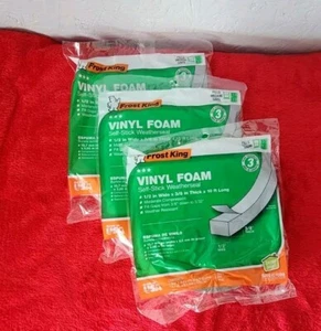 NEW 3 PACK Vinyl Foam Self Stick Weatherseal 1/2" x 10' Air Conditioner Windows - Picture 1 of 1