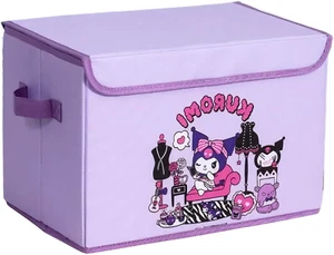 Sanrio Kuromi Foldable Storage Box Decorated Organizer Chest With Handles & Lid - Picture 1 of 14