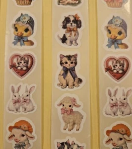 20 VINTAGE STYLE SPRING BABY ANIMAL STICKERS/EASTER STICKERS/SPRING STICKERS - Picture 1 of 4