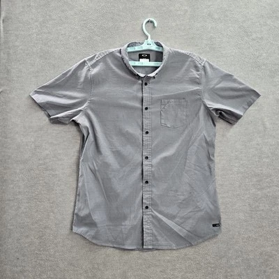 Camisa Oakley para hombre con botones XL gris logotipo manga corta Foto 1 de 4