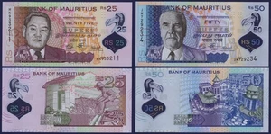 MAURITIUS - P64b + P65b - 25 + 50 Rupees - POLYMER - 2021 - UNC - Picture 1 of 1