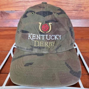 Kentucky Derby Hat Cap Strap Back Camo Green Men One Size Horse Racing Event - Picture 1 of 7