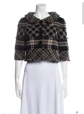 Chaqueta de Noche Moschino Barata Y Chic Vintage Años 2000 Negra Lana Virgen Talla 10 Foto 1 de 4