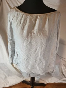 Giusy Italy Silk Blend 3/4 Dolman Sleeve Banded Waist Layered Sheer Top L Waist - Picture 1 of 7