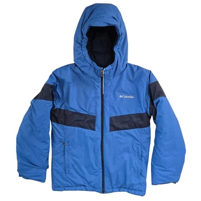 Columbia Lightning Lift II Hooded Jacket Boys Size Large 14/16 Blue Waterproof - Image 1 of 4