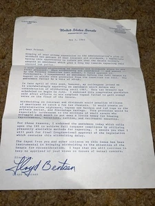 VTG Texas Senator Lloyd Bentsen 5/2/83 Mailed Printed Letter - Picture 1 of 2