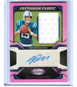 2025 Certified Riley Leonard Freshman Fabric Rookie Patch Auto Pink #'ed 189/299 - Picture 1 of 1
