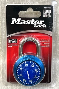 Candado combinado Master Lock 1530DCM azul armario escuela paquete de 1 - Imagen 1 de 2