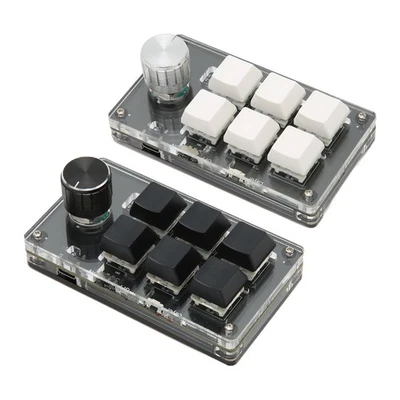 6 Key Mini Keypad With Knob Blue Switch Wired USB Wireless BT Dual Mode Connecti - Bild 1 von 4