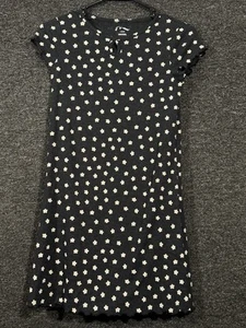 Art Class Girls Black Floral Dress Short Sleeve Key Hole Size L 10-12 - Picture 1 of 9