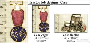 Case tractor decorative fobs, various designs & keychain options - Picture 1 of 7