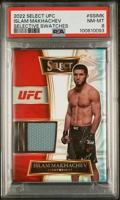 2022 Panini Select UFC - Selective Swatches Islam Makhachev #SS-IMK (MEM) PSA 8 - Image 1 of 2