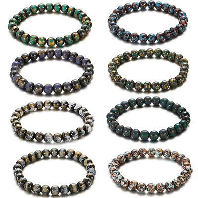 Brazalete Hombre 2022 Nuevo Color Piedra Hematita Natural Cuentas Dije Curativo Foto 1 de 4