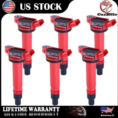 Bobinas de ignição 6 peças para 2013 2014 2015 Toyota Avalon 2.5L Toyota Highlander 2.7L - Imagem 1 de 4