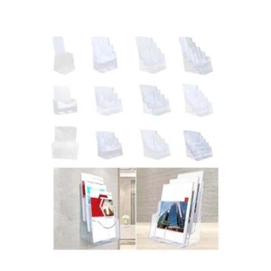 Acrylic Brochure Holder Literature Pamphlet Flyer Holder for Menu Reception - Picture 1 of 63